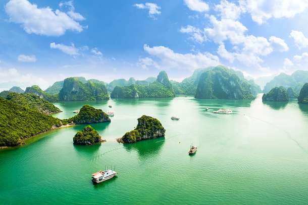 Aerial view of Halong Bay