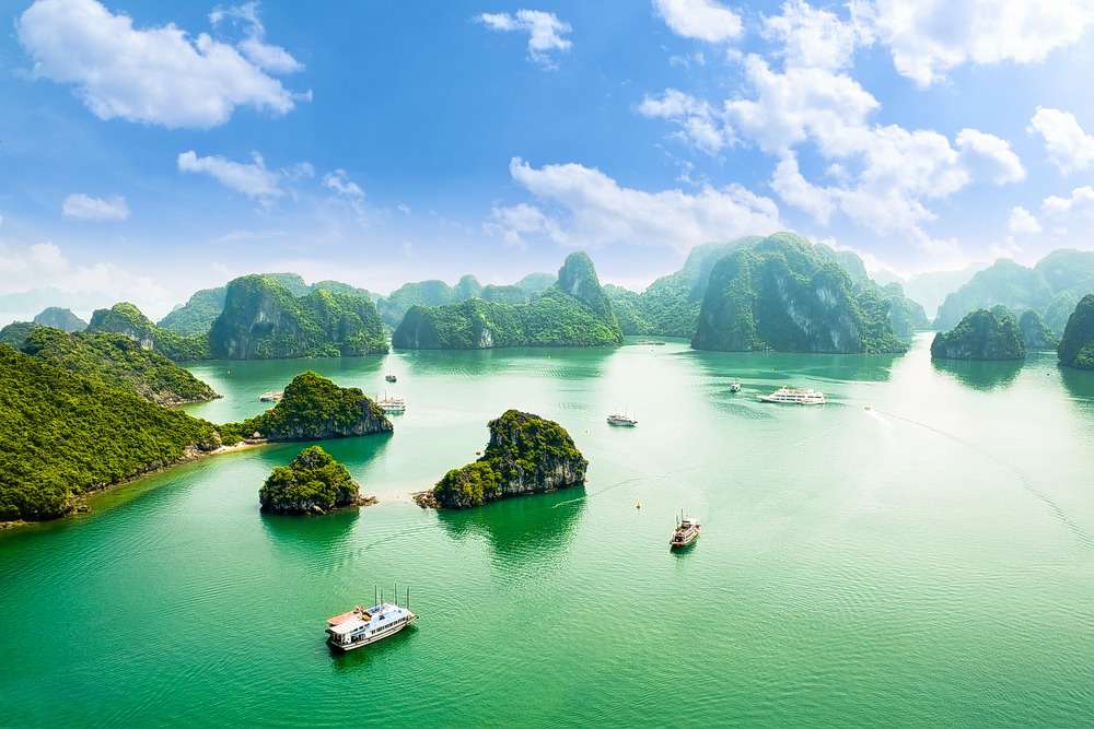 Aerial view of Halong Bay