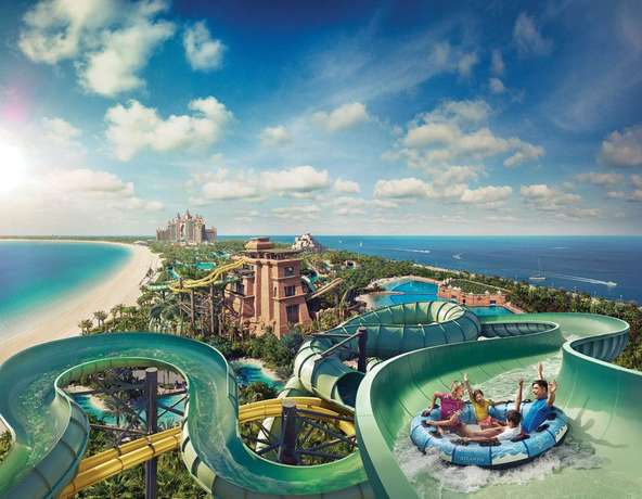 Travel through the most well-known water park in the world in Dubai