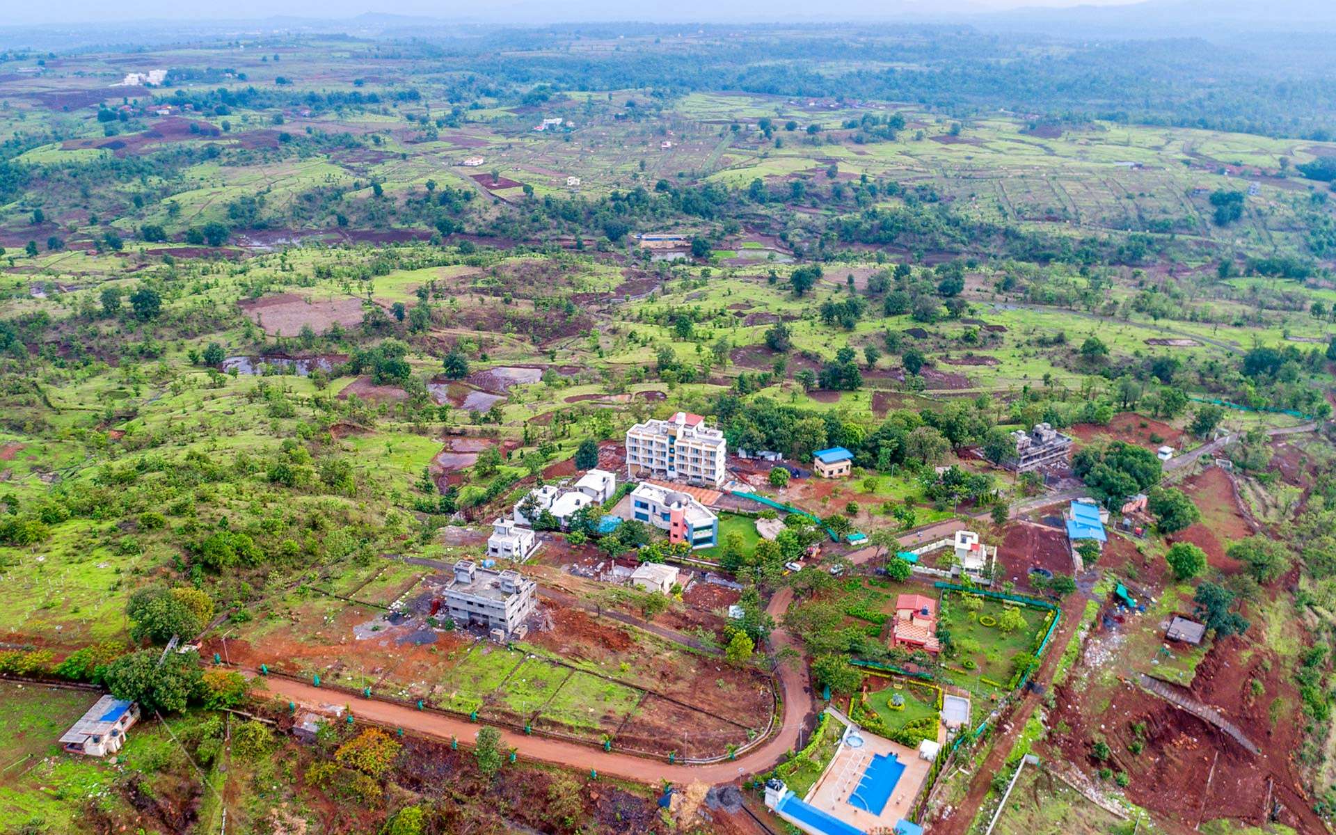 Bird's eye view of the property