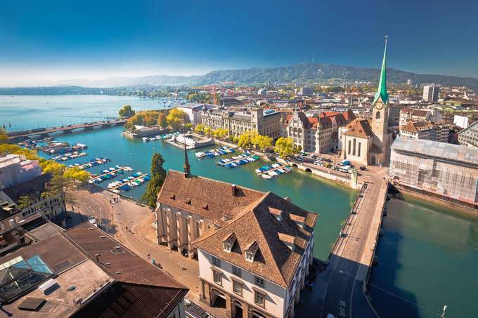 Aerial view of Zurich
