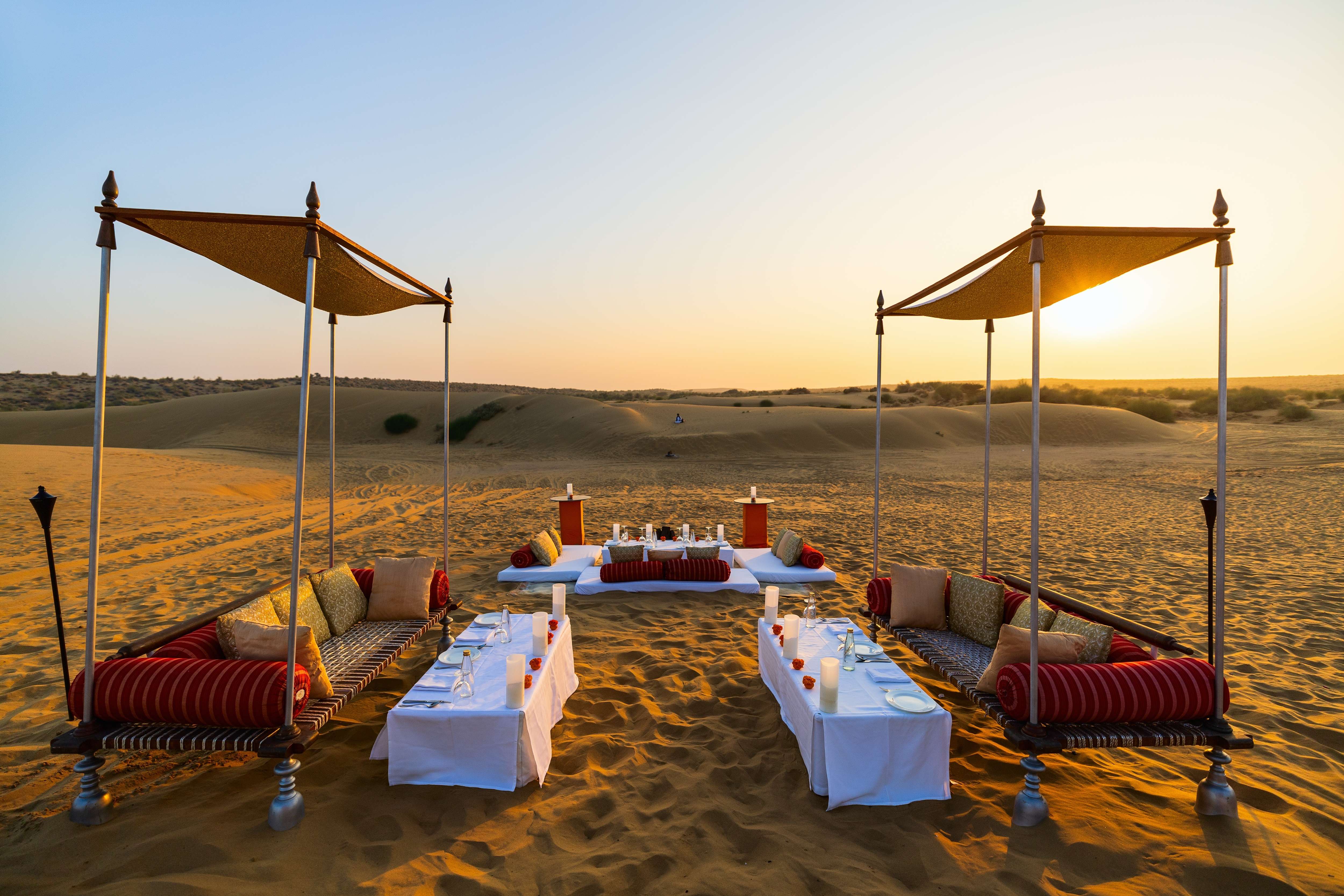 Family Dinner on Dunes of Jaisalmer