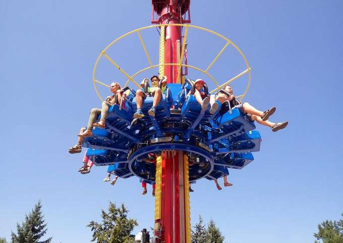 Tourist enjoying at The Fantasy World Amusement Park, Almaty