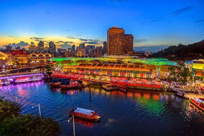Aerial view of Clarke Quay, Singapore