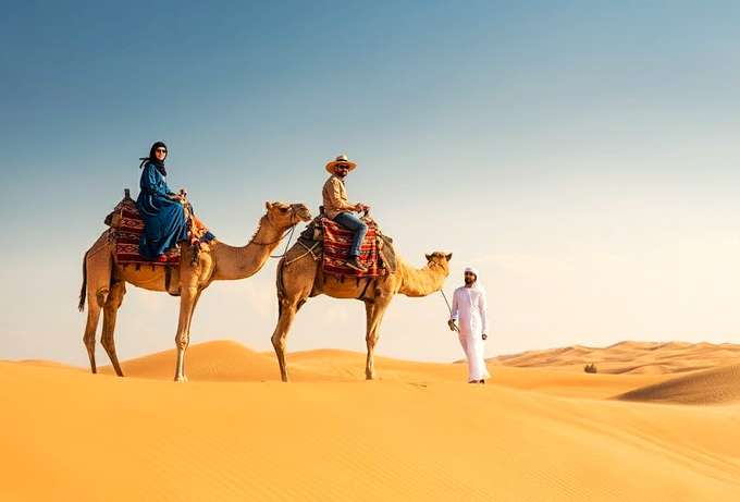 Enjoy an amazing camel ride across the deserts of Dubai