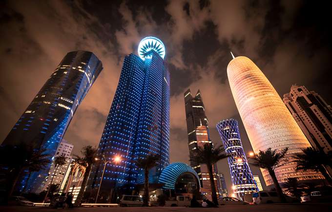 Admire Doha’s towering skyscrapers pierce the sky, a futuristic marvel of architecture.