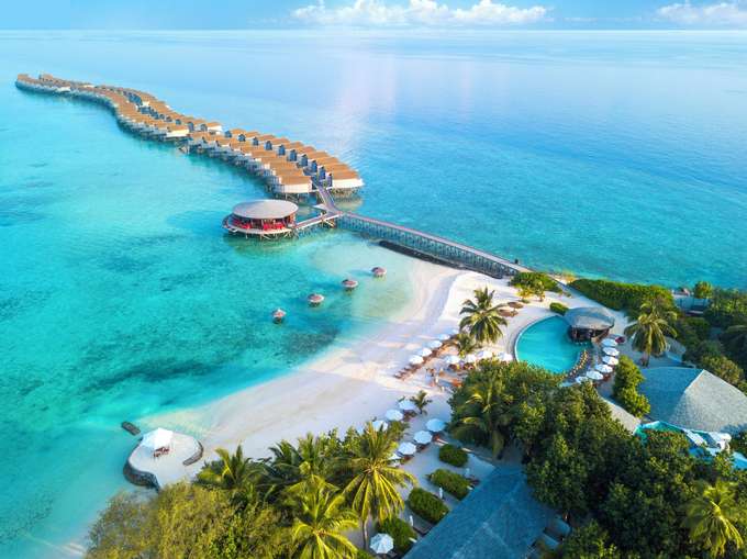 Aerial view of Centara Ras Fushi Resort