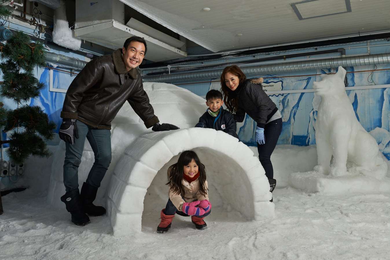 Family enjoying at Snow City Singapore