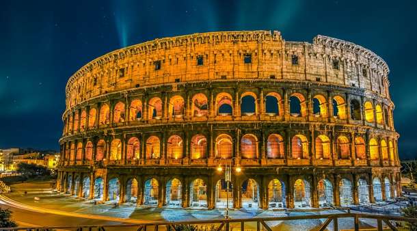 Surreal mix of light and darkness at the Colosseum