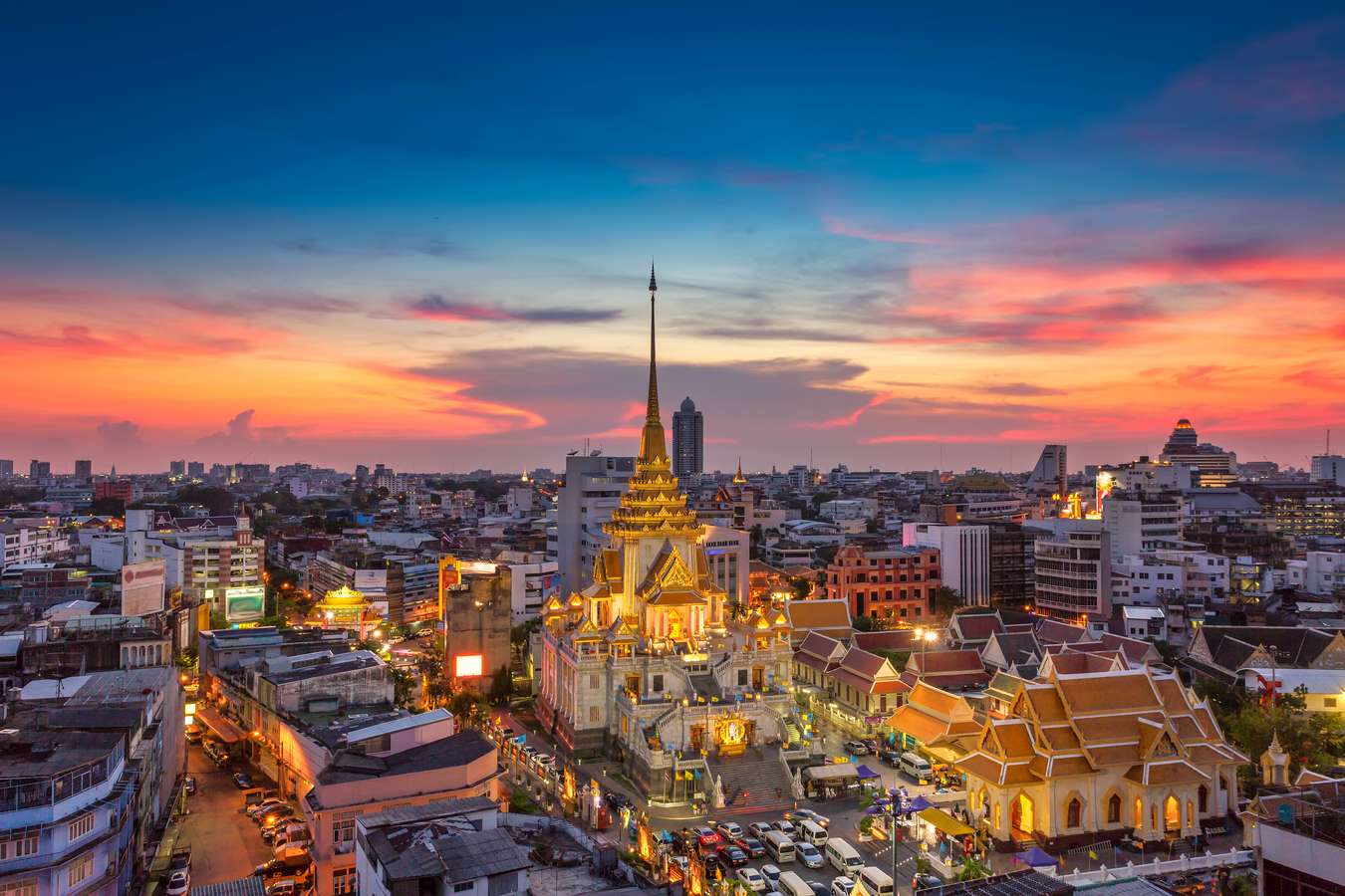 Aerial View of Wat Trai Mit