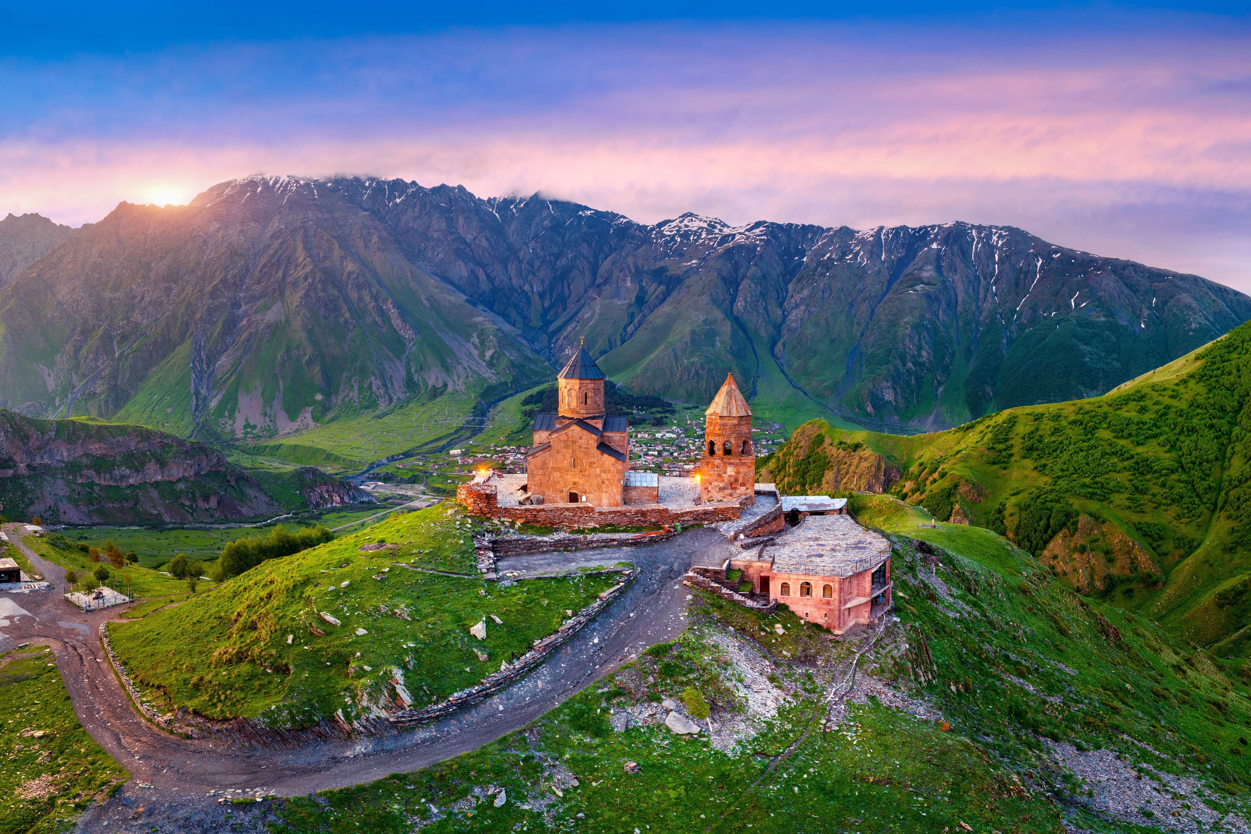 Stand in awe at Gergeti Trinity Church, perched 2,170m high