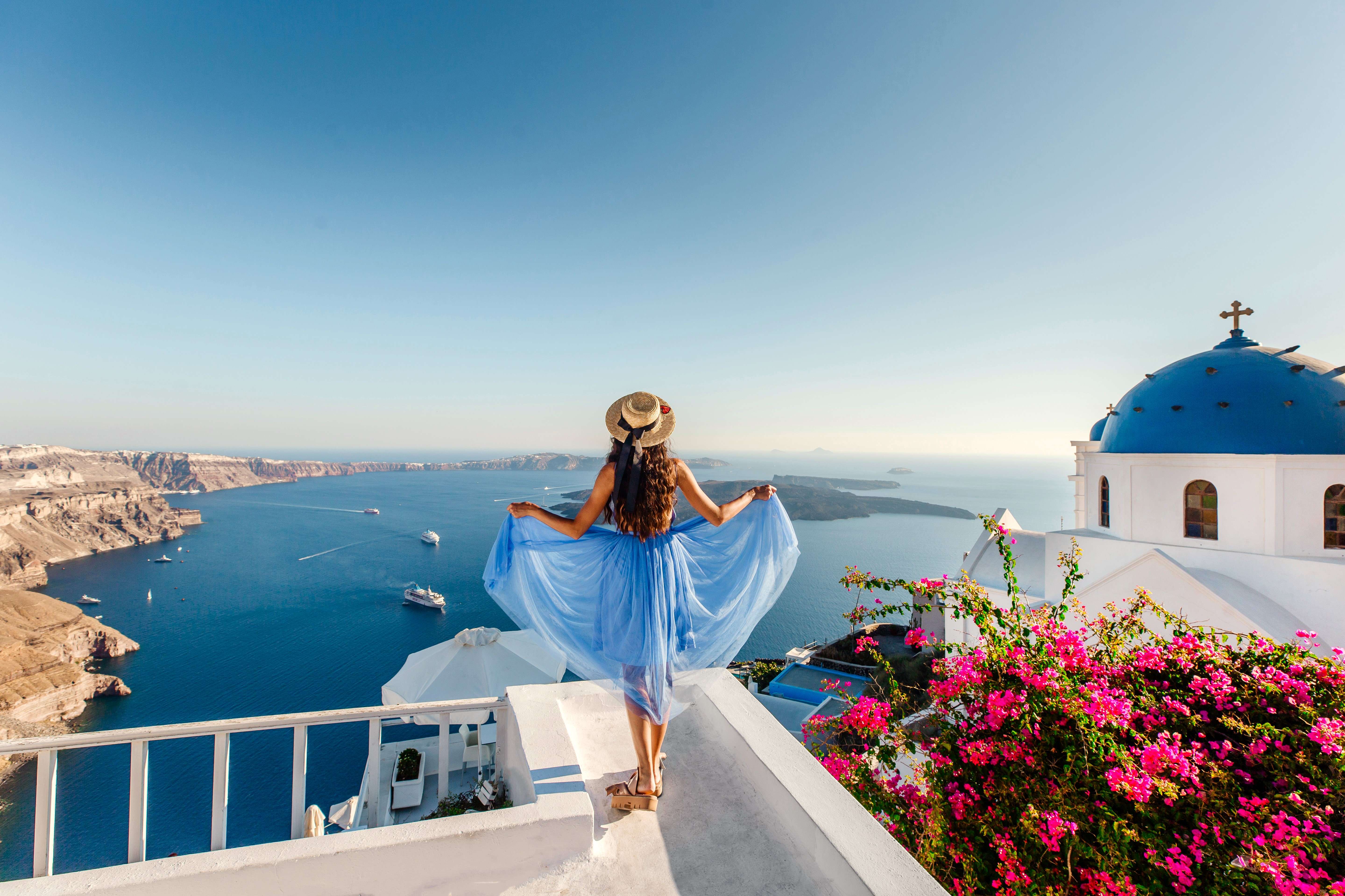 Girl in Santorini