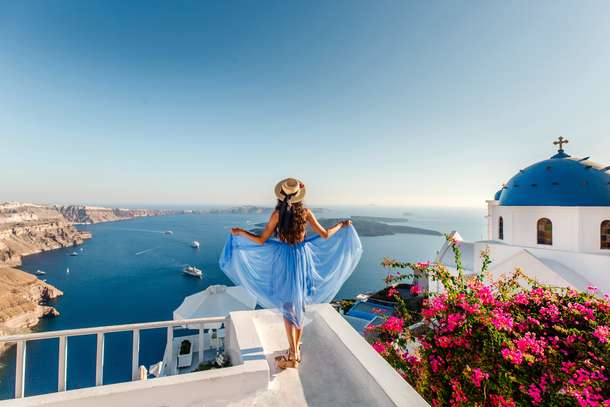 Girl in Santorini